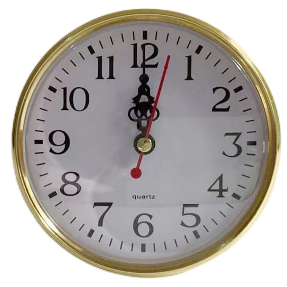 Premium Gold Trim Quartz Clock Insert Arab Numerals DIY or Replacement