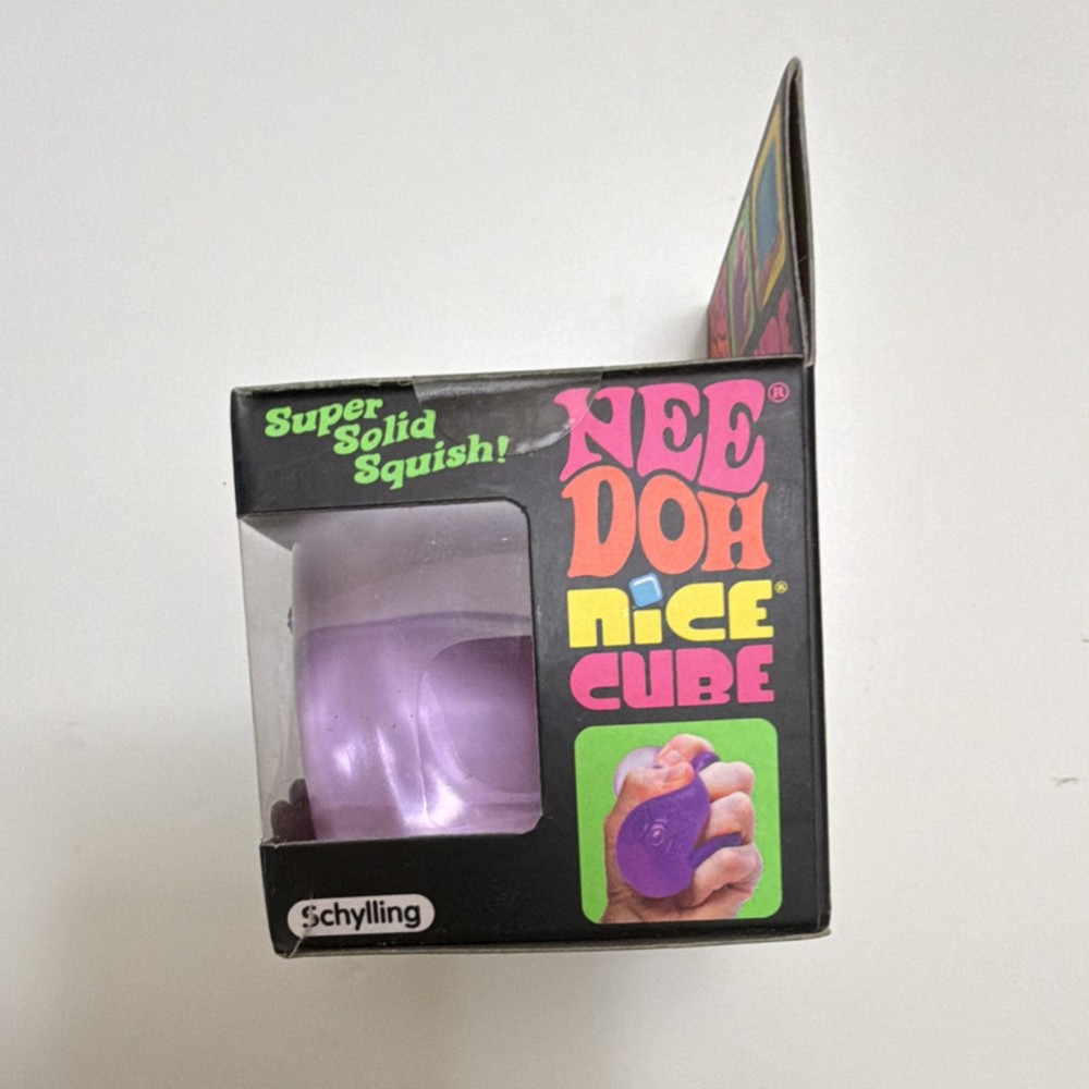 Nee Doh Nice Cube Super Solid Squish Squeeze Ball Purple Stress Toy
