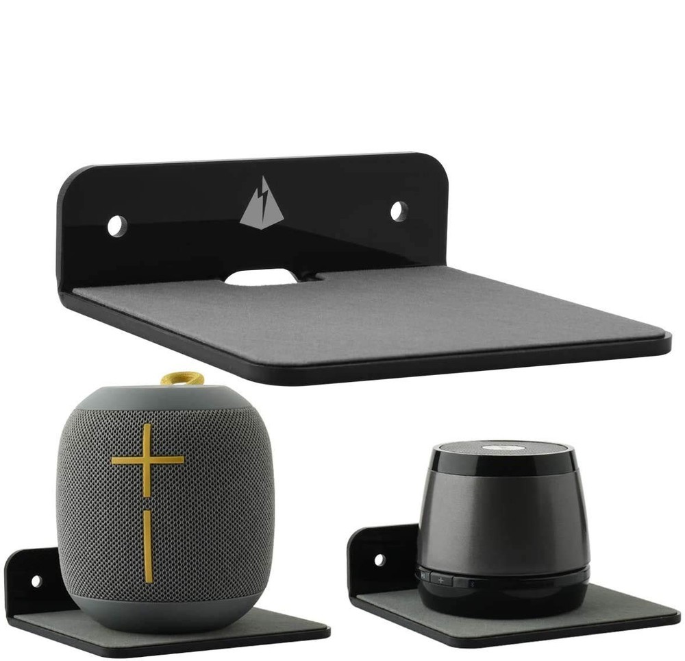 2 Pack Small Floating Shelves Speaker Wall Mount for Bluetooth Speaker