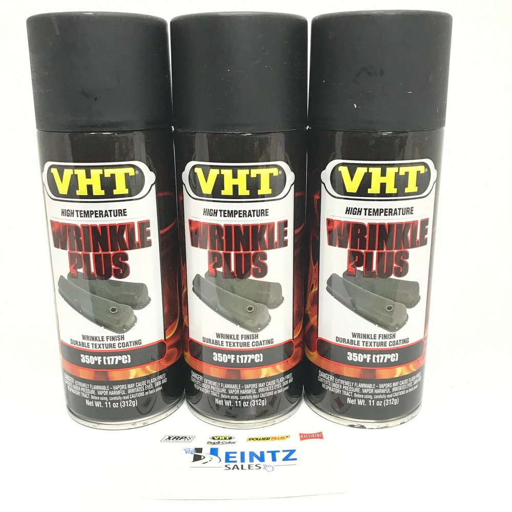 VHT SP201-3 PACK BLACK High Temperature Wrinkle Finish Durable Texture Coating