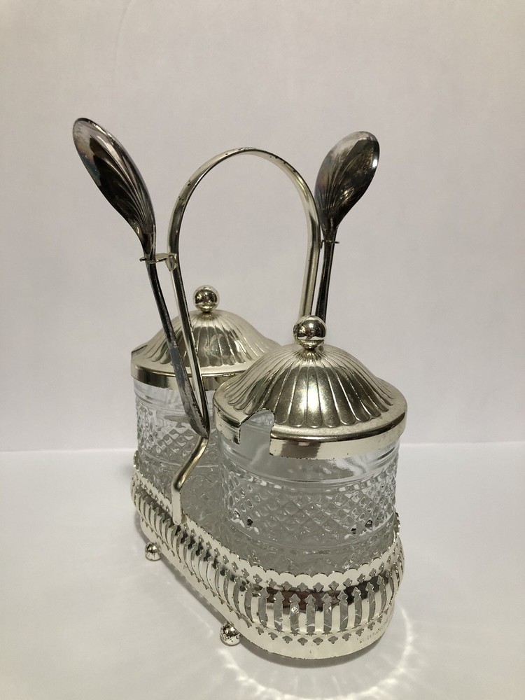Silver Plated Complete Condiment Server Set