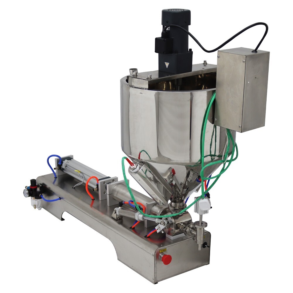 110V 100-1000ml Paste Liquid Heating Mixing Filling Machine Packer 1 Head