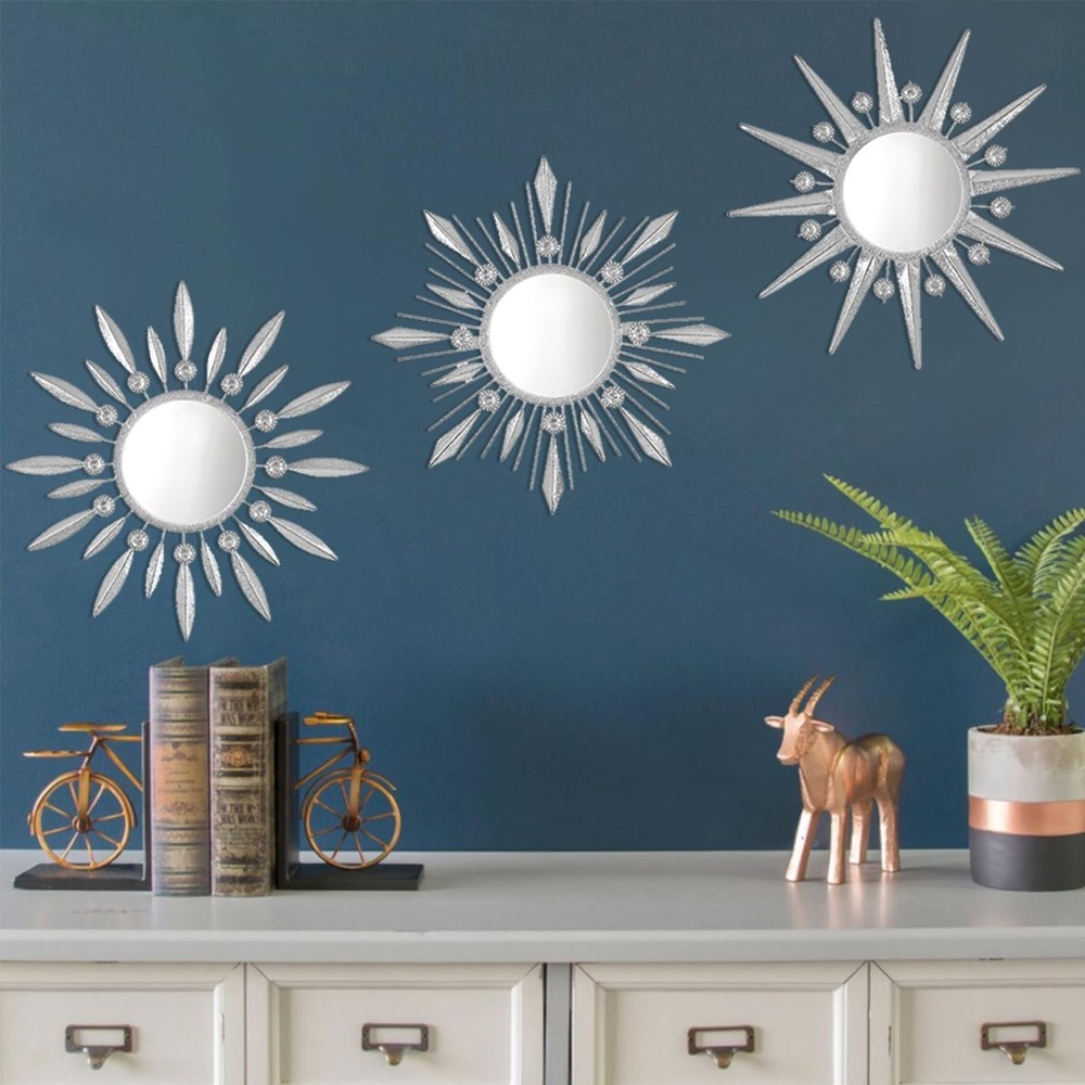 Silver Mirrors Wall Decor 2 Sets