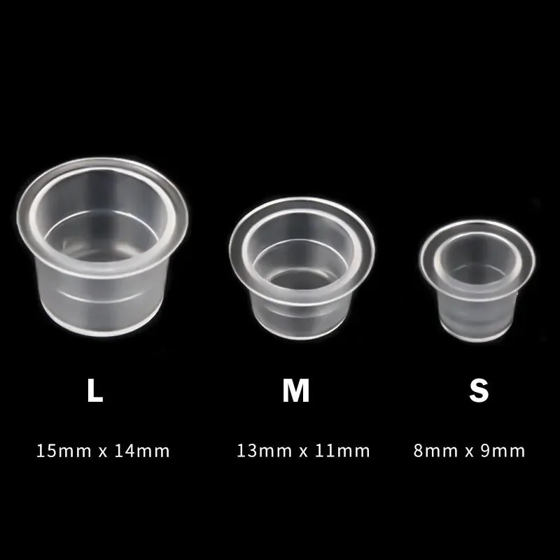 100PCS Small Medium Big Disposable Plastic Microblading Tattoo Ink Cup Pigment