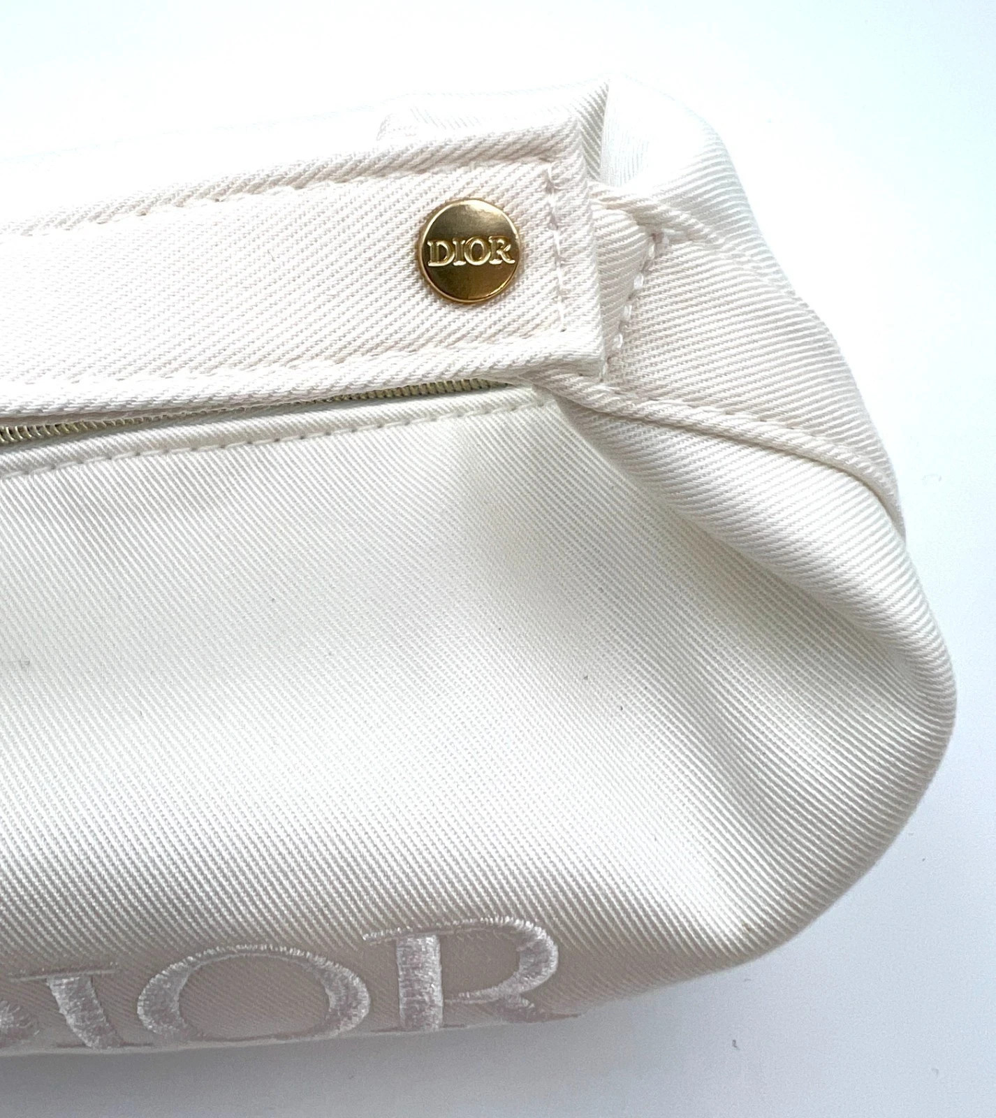 NEW Christian Dior Cosmetic Makeup Bag Pouch With Top Handle New in Box!~ White