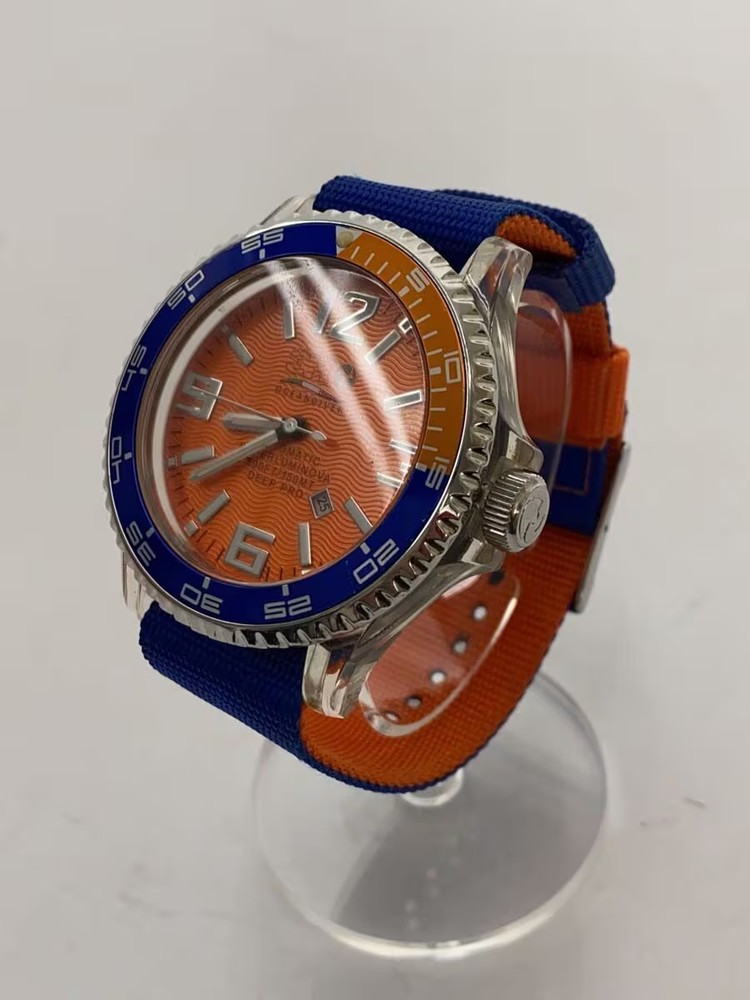 Automatic Watch Analog Nylon ORN BLU
