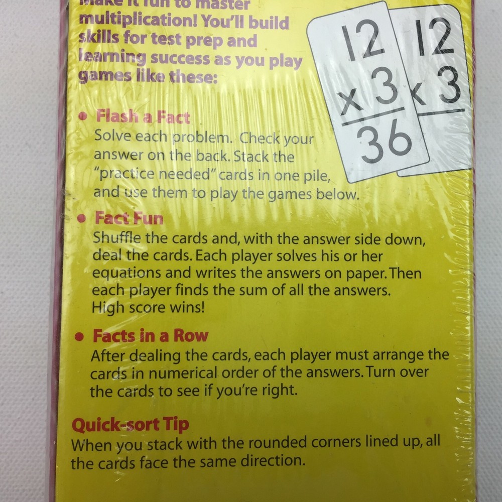 Trend Enterprises Multiplication 0-12 Flash Cards Self Check Skill Test Prep