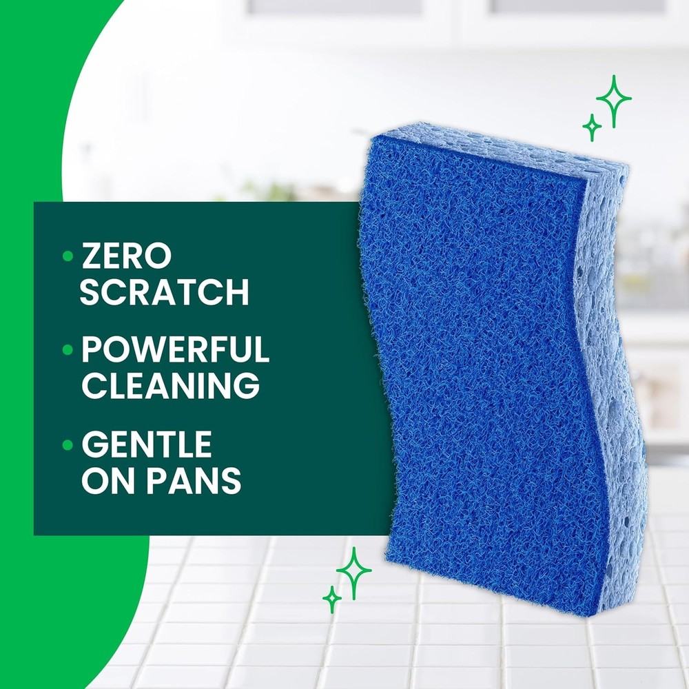 Zero Scratch Scrub Sponge, Non-Scratch Sponge, 12 Kitchen Sponges for Cleaning