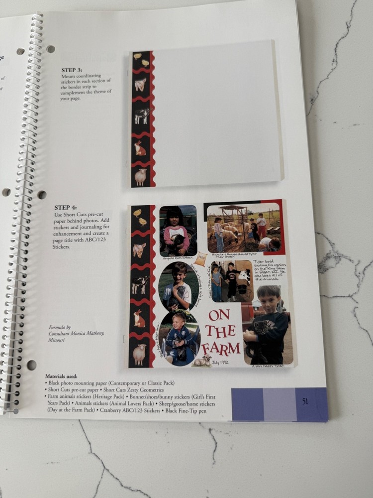 Creative Memories Fast Formulas Third Edition w/Journaling Box Section Layouts
