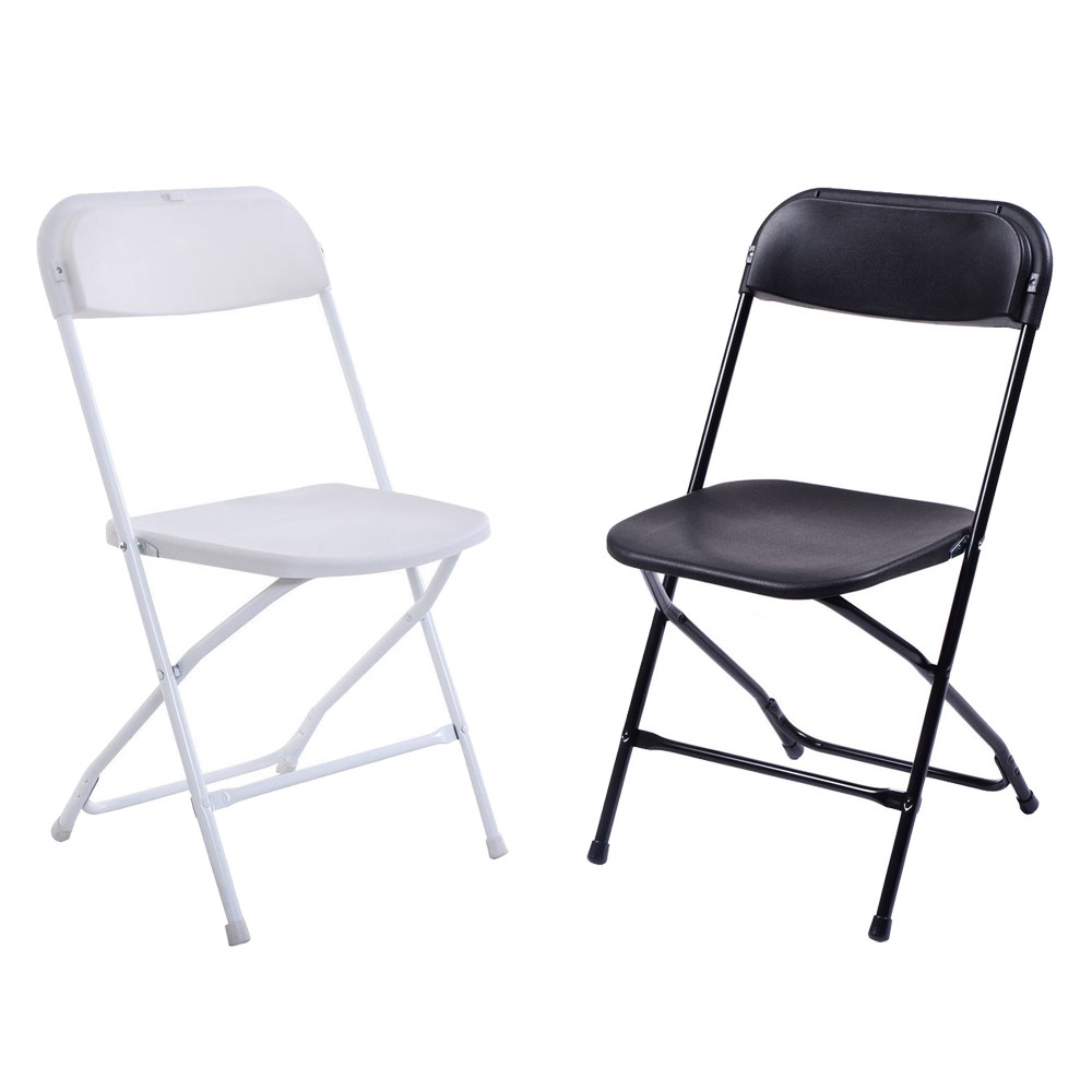 5/10PACK Commercial Wedding Quality Stackable Plastic Folding Chairs White/Black