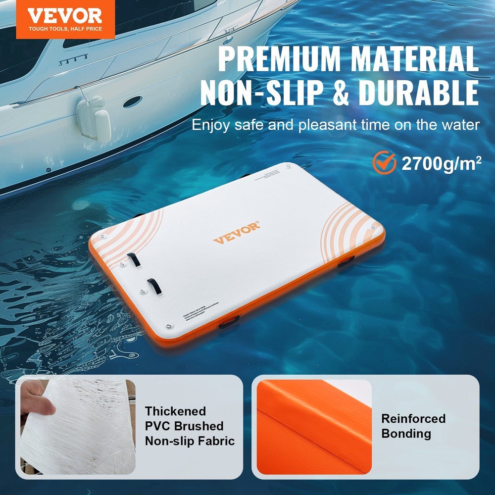 Inflatable Floating Dock, 8 x 5FT Inflatable Dock Platform with Carrying Bag