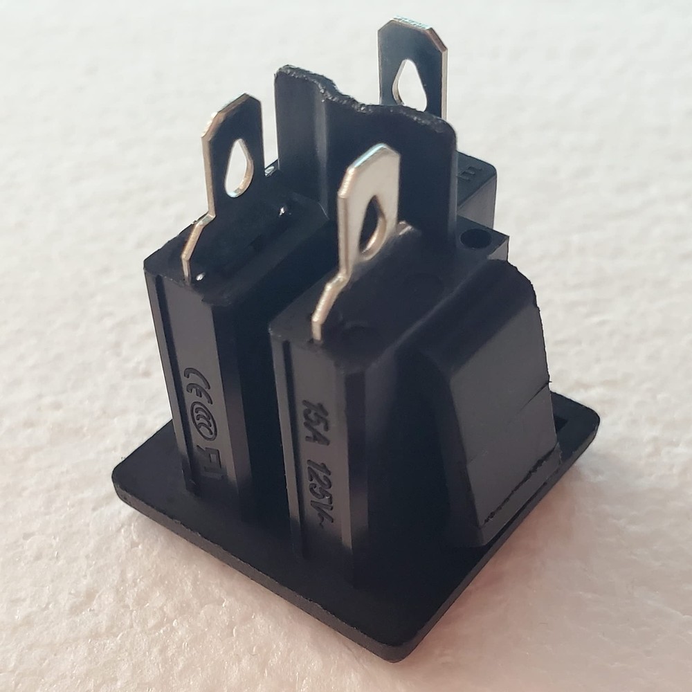 Panel Mount Outlet Power Socket 10Pcs US Plug 3 Pins AC 15A 125V Panel Screw