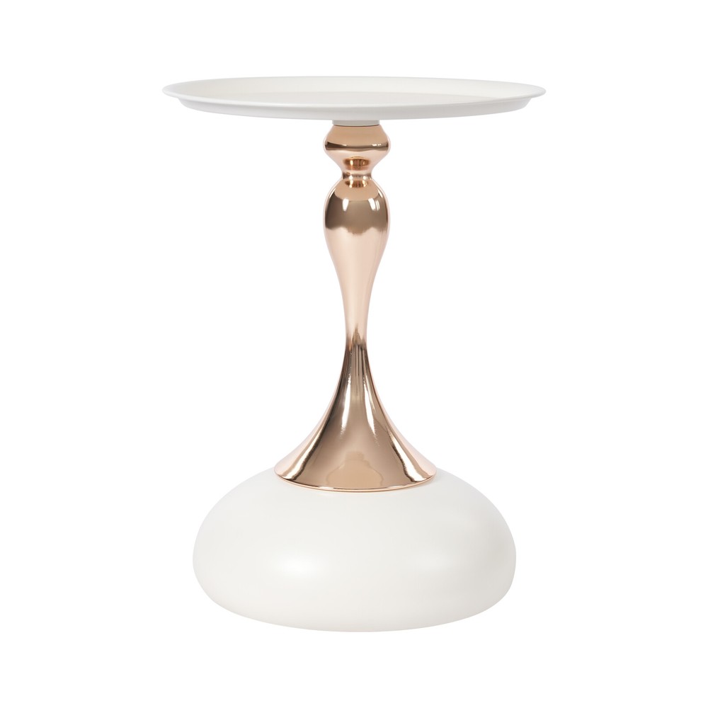 Modern Side Table Round End Table Bedside Table Metal Nightstand White Sofa Desk