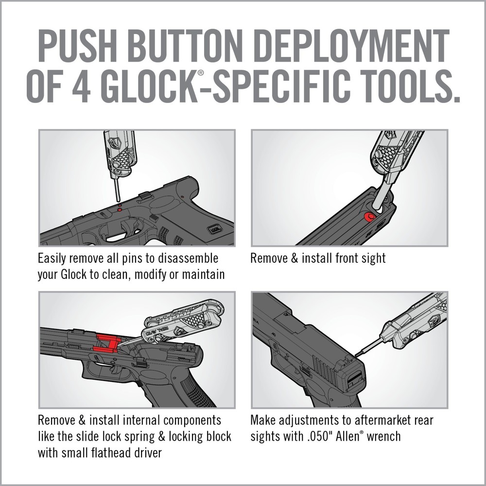 Real Avid 4-in-1 Multitool for Glock | Sight & Punch Tool, Screwdriver AVGLOCK41
