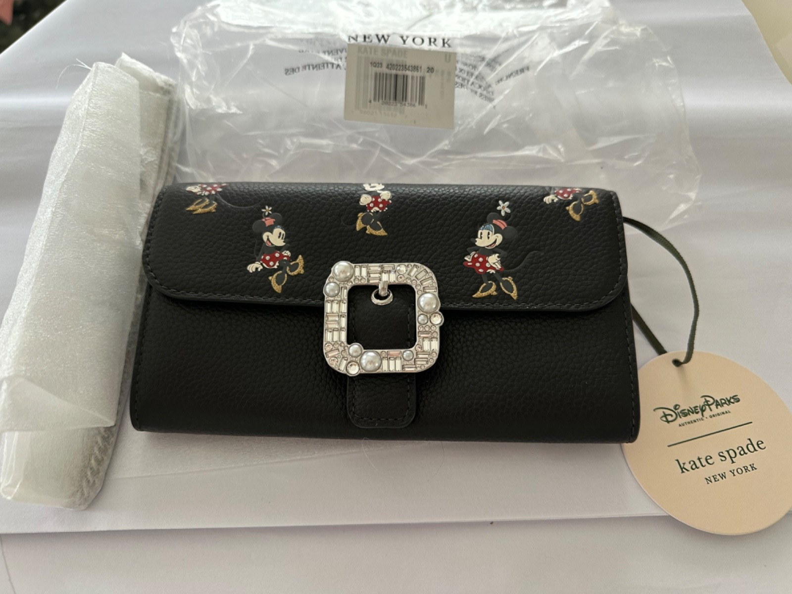 DISNEY KATE SPADE MINNIE CLUTCH BUCKLE WALLET  PARK EXCL. NWT