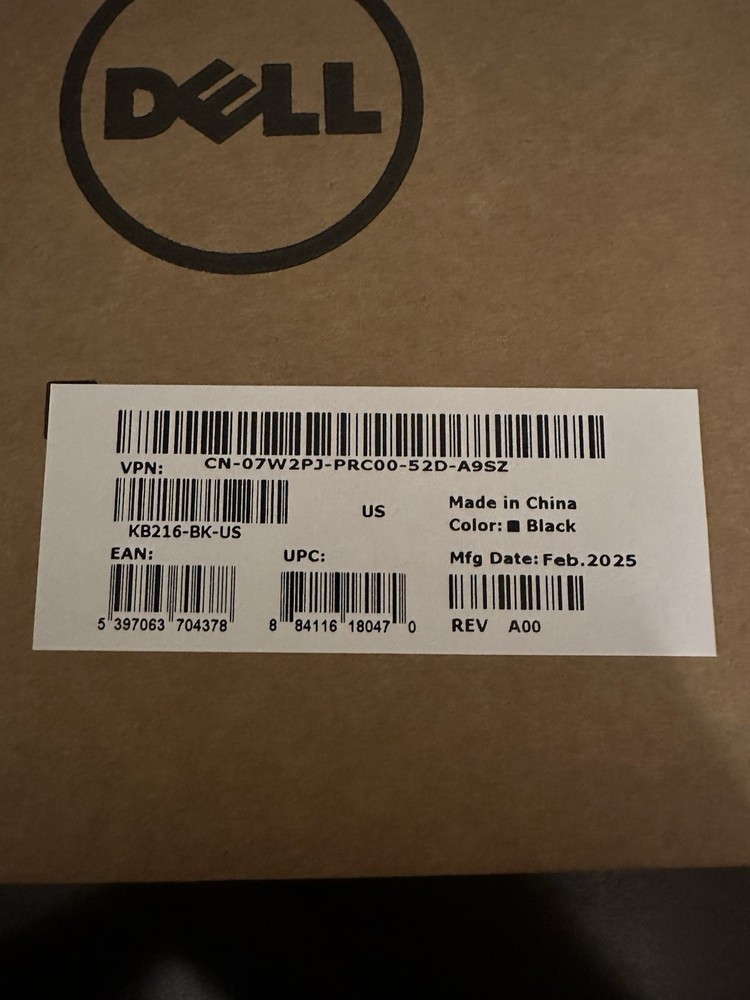 Dell KB216-BK-US Wired USB Keyboard Black Multimedia