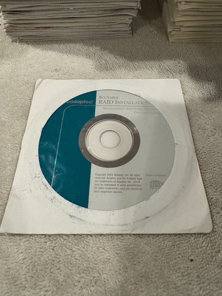 Adaptec Bootable Raid Installation V1.0 - CD ONLY - NEW/SEALED!!!