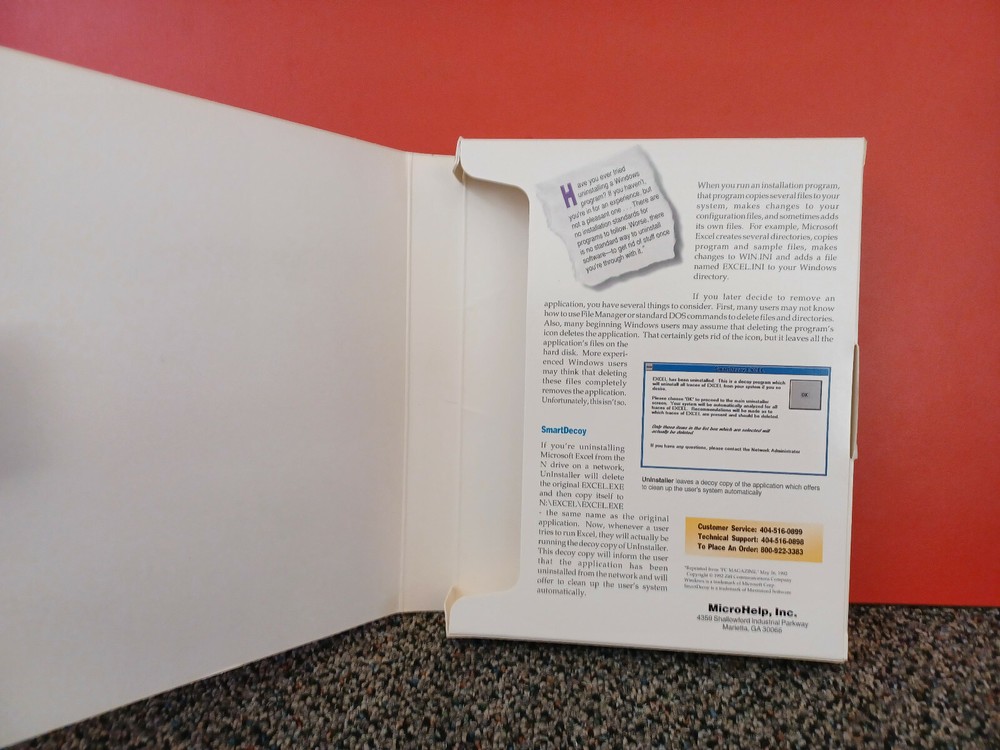 Vintage Windows 3.5" Floppy Disk MicroHelp Utilities for Windows Uninstaller