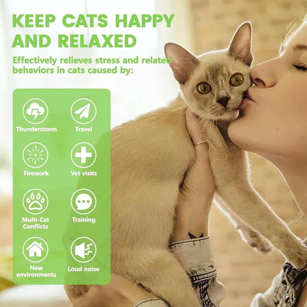 Cat Pheromones Calming Diffuser, 2 in 1 Cat Calming Starter Kit Diffuser Head...