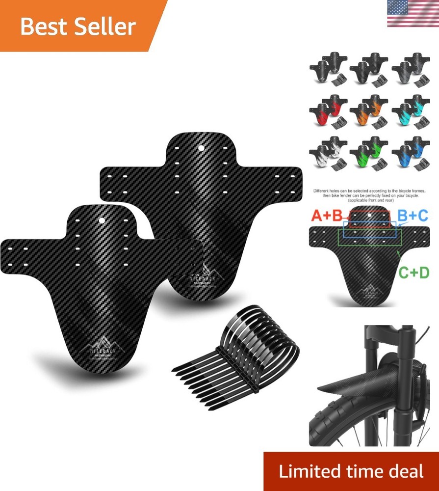 Lightweight Adjustable MTB Mud Guards for Complete Dirt Protection