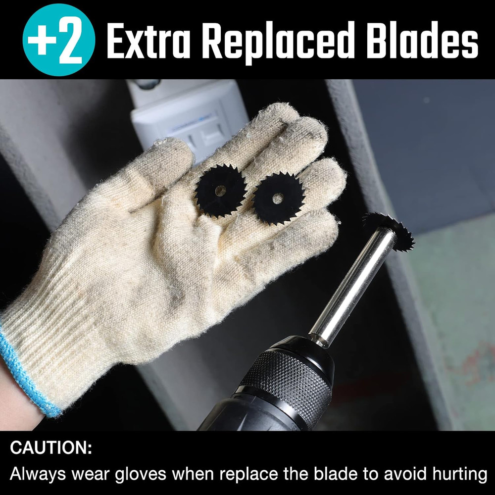 Inner Pipe Cutter Drill Attachment w/ 2 Extra Blades for PVC Plastic Pipe