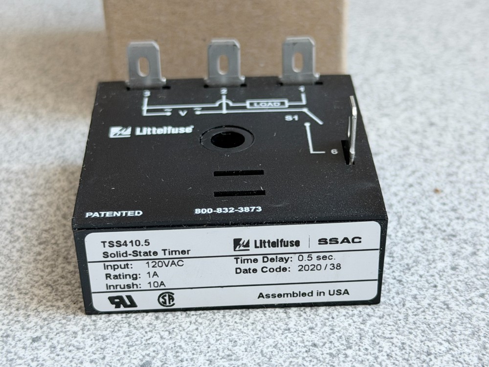 NEW Littelfuse TSS410.5 TSS SINGLE SHOT SOLID STATE TIMER 0.5 Sec 120VAC