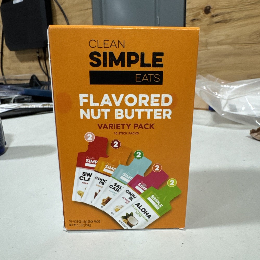 Clean Simple Eats Flavored Nut Butter Variety Pack - 10 Stick Packs