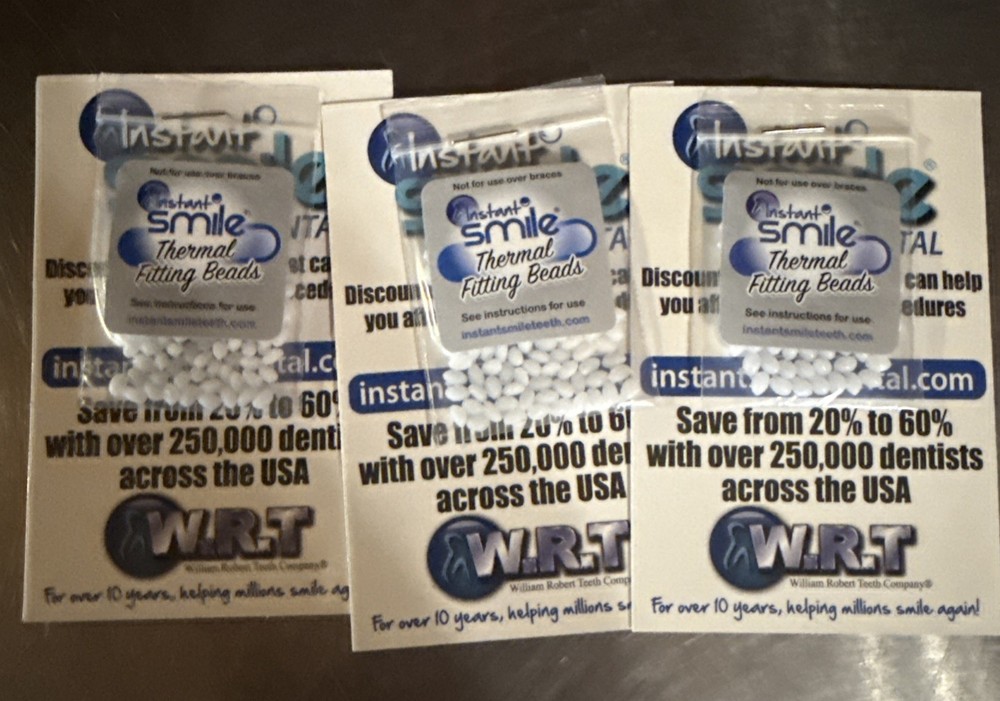 Thermal Fitting Beads, Fix Missing and Broken Teeth, Instant Smile –Pack 3