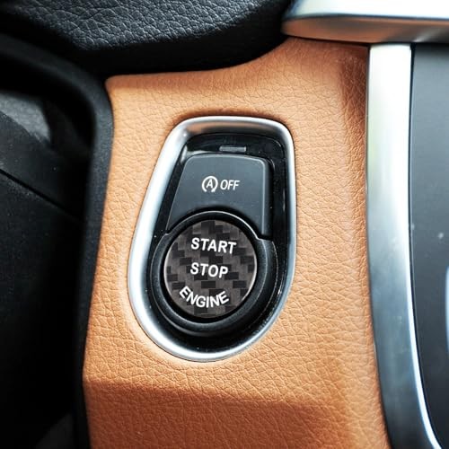 Compatible with Engine Start Stop Button Sticker Carbon Fiber Key Lgnition