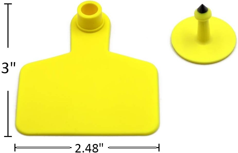High-Quality Yellow Cattle Ear Tags - 100 Durable Plastic Identification Tags