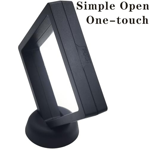 9PCS 3D Floating Display Case, Challenge Coin Display Stand Holder Frames Black