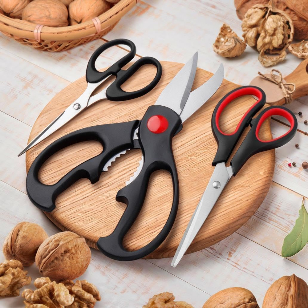 Kitchen Shears Set - Kitchen Scissors 3 Pack All Purpose Poultry Shears,Stainle
