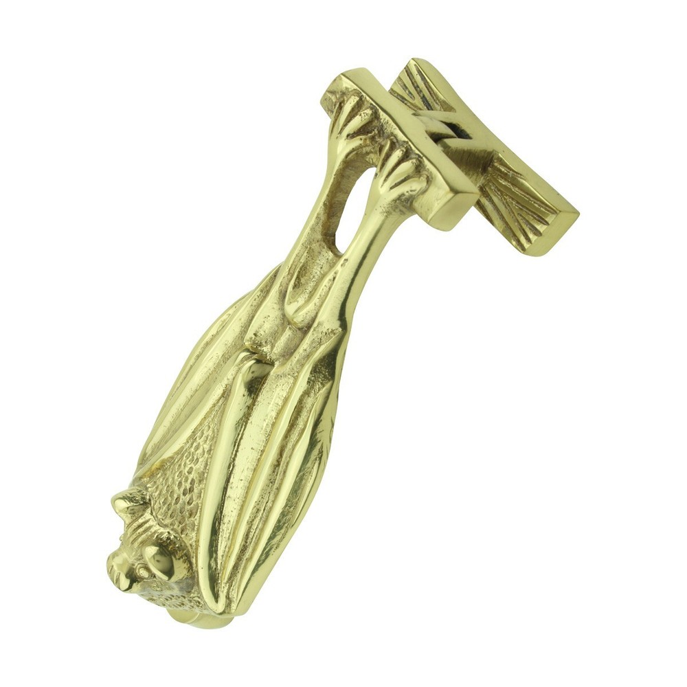 Solid Brass Vampire Bat Gothic Style Door Knocker with Lacquer Finish