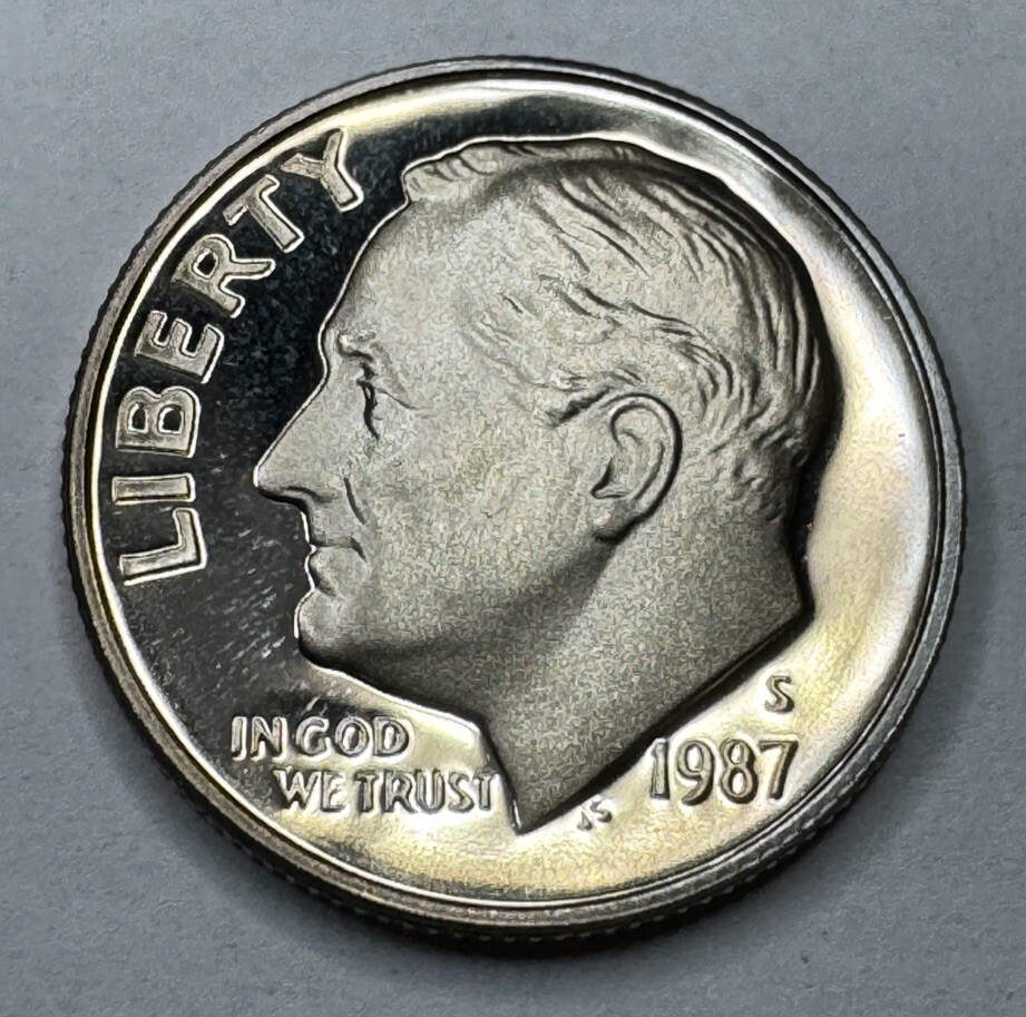 1987-S Roosevelt Dime PROOF 10cent Coin from US Mint Proof Set