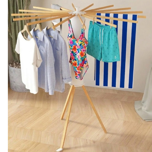 Standing Octopus Clothes Drying Rack Folding Tripod Laundry Hanger Indoor Out