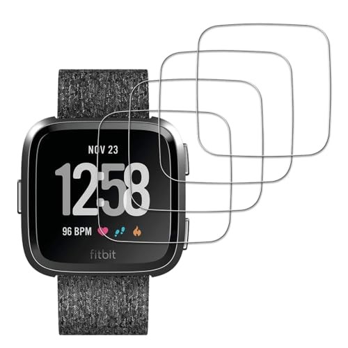 (4 Pack) For Fitbit Versa (2018) / Versa Lite Smartwatch Tempered Glass Screen