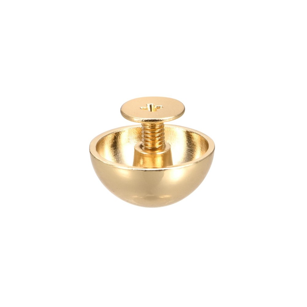 15x7.5mm Screw Back Rivets Round Cable Head Leather Studs Gold 8 Sets