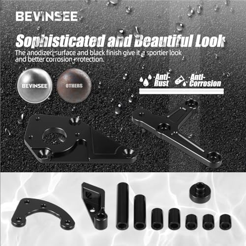 Low Mount Alternator and Power Steering Bracket Kit Compatible with LS1