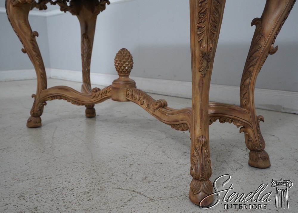L63140EC: MAITLAND SMITH Highly Carved Marble Top Console Table