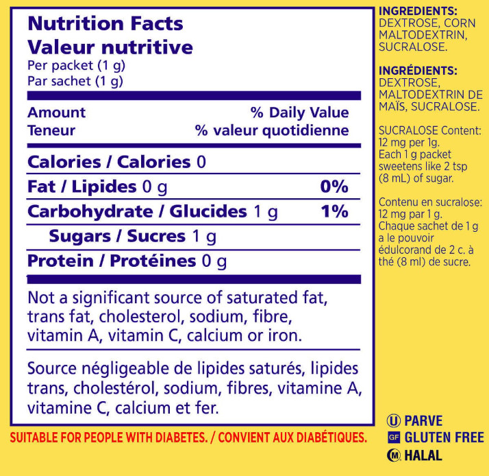 SPLENDA Zero Calorie Sweetener, 100 Count Packets