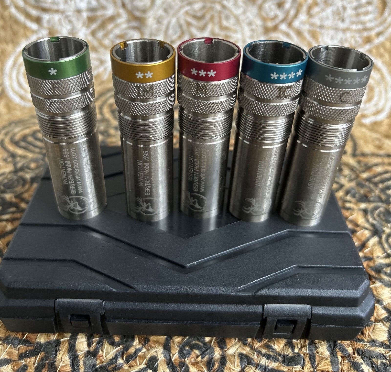 Beretta/Benelli Mobil Thread Extended Choke Tubes Set 12ga Silver 5x / Winenton