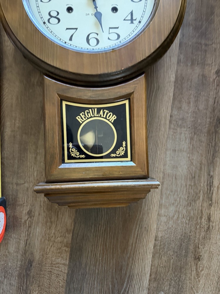 ANTIQUE REGULATOR PENDULUM WALL CLOCK Tested W/ Key