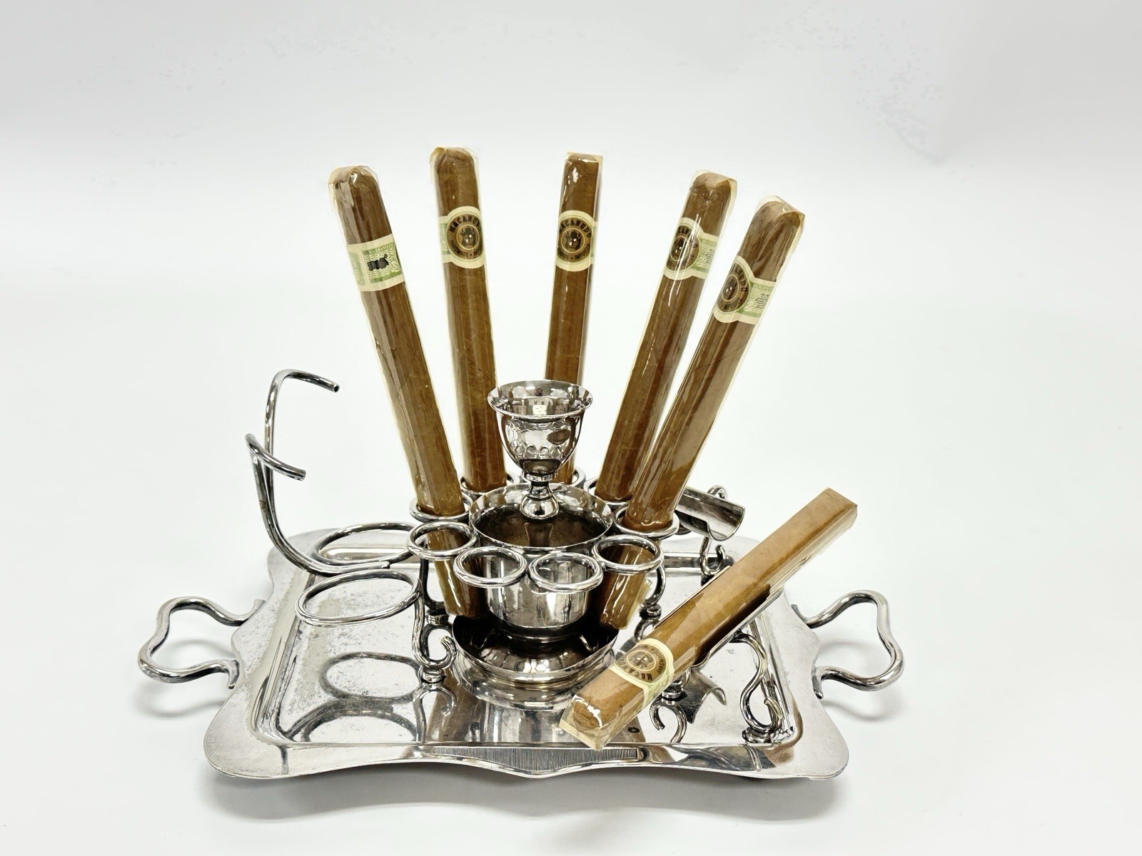 Antique English William Hutton & Sons Silver Plated Cigar Server Ca. 1880