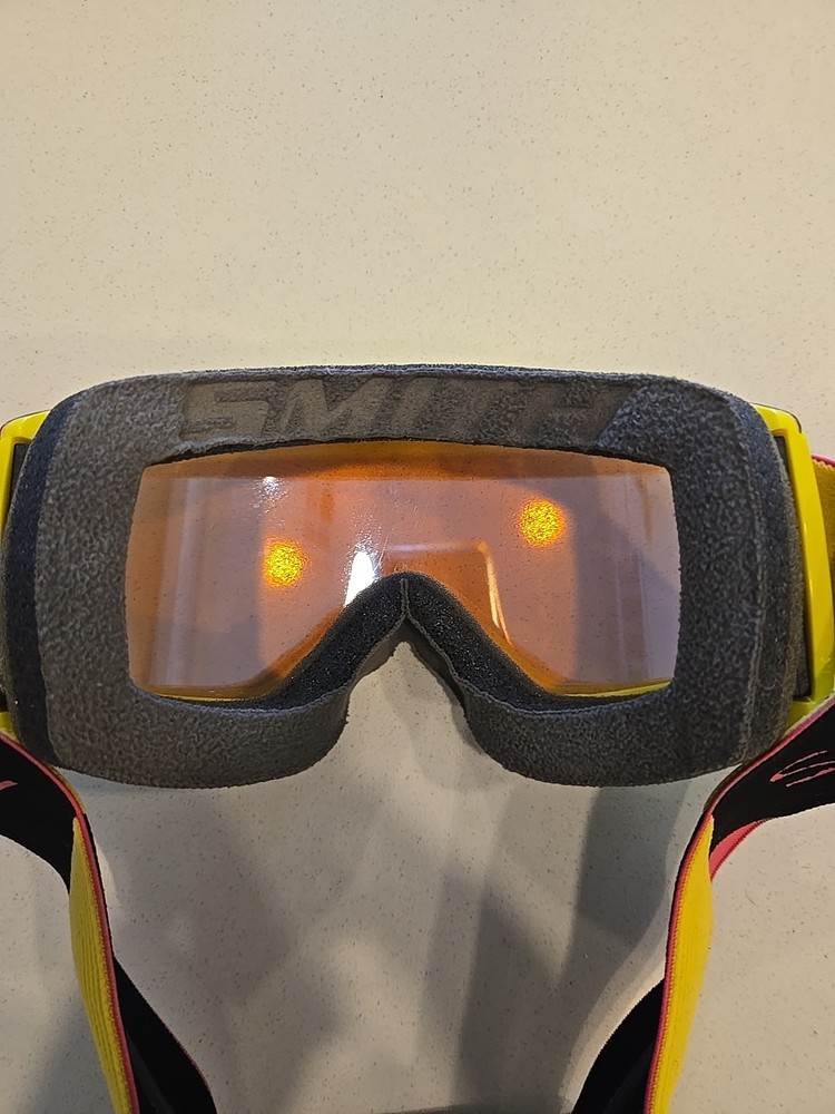 Smith Squad XL Goggle Chromapop Storm Blue Sensor Mirror Used Yellow Frame