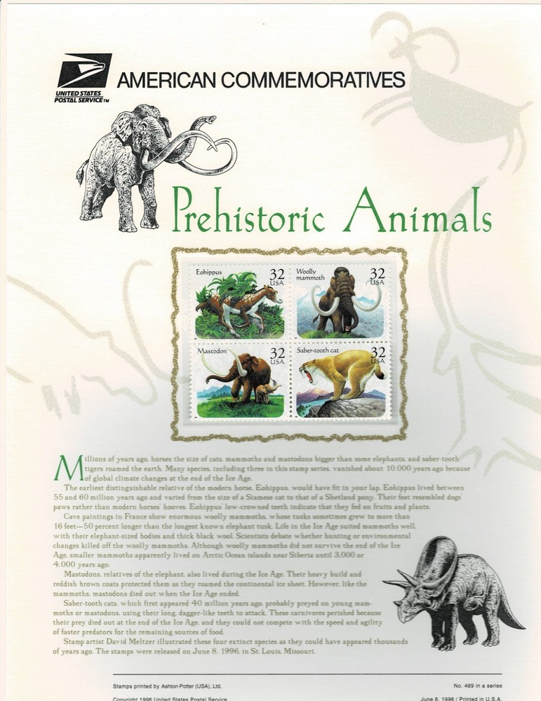 USPS Commemorative Stamp Panels USPS 1996