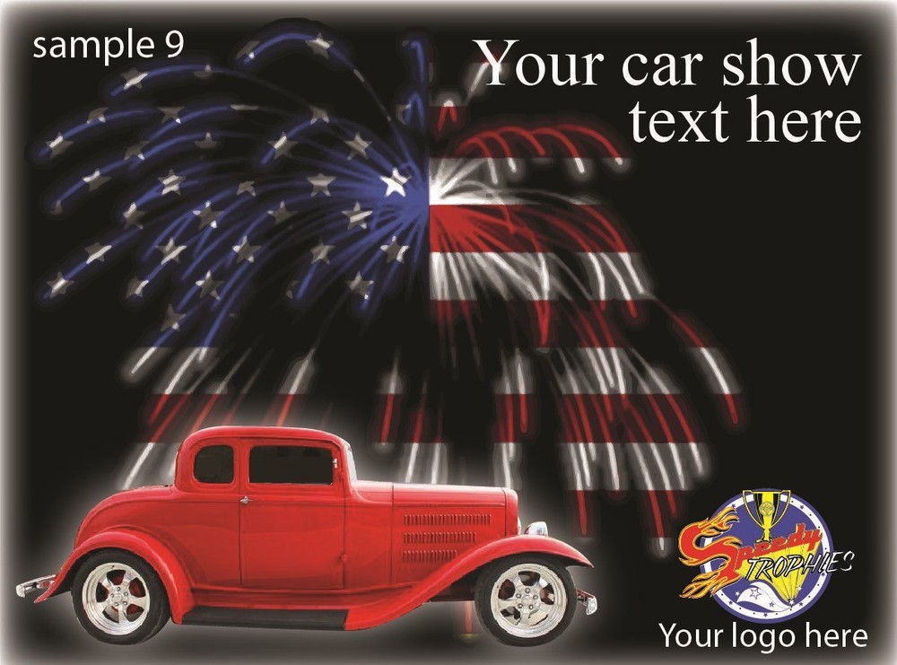 75 4"x3" CUSTOM CAR SHOW DASH PLAQUES!