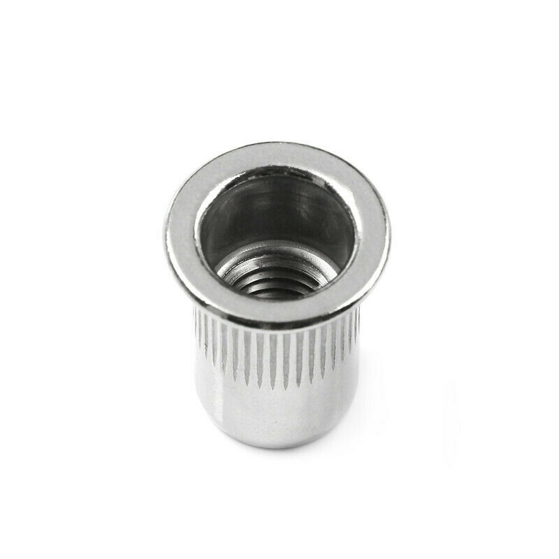 150PCS Rivet Nuts Kit Stainless Steel Flat Head Threaded Insert Nutsert Set US