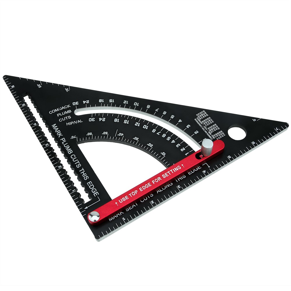 7 Inch Adjustable Angle Triangle Ruler with Adjustable Rod Woodworking Tool US