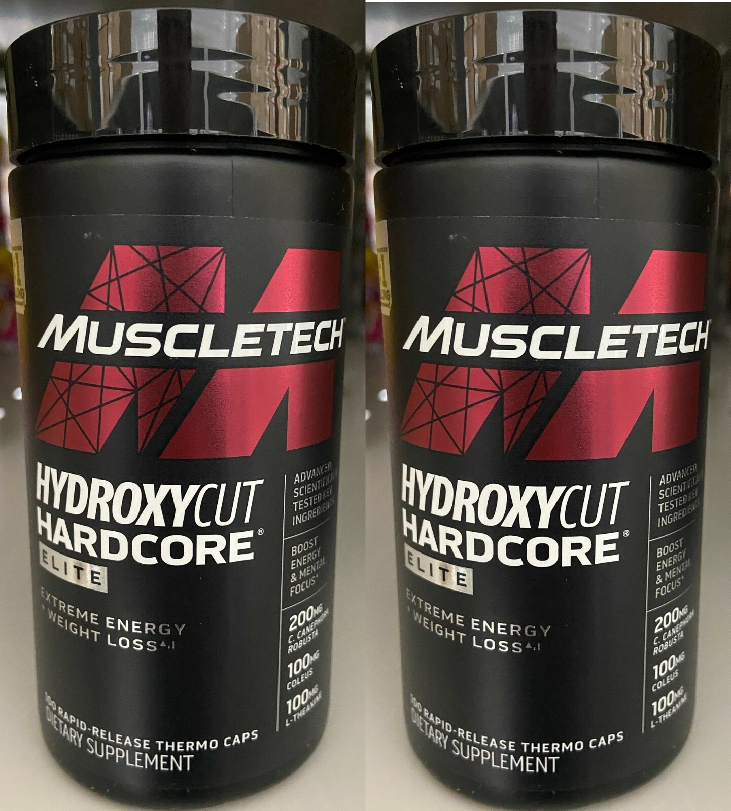 2 Bottles MuscleTech HYDROXYCUT Elite 100 Caps Free Ship New/Sealed