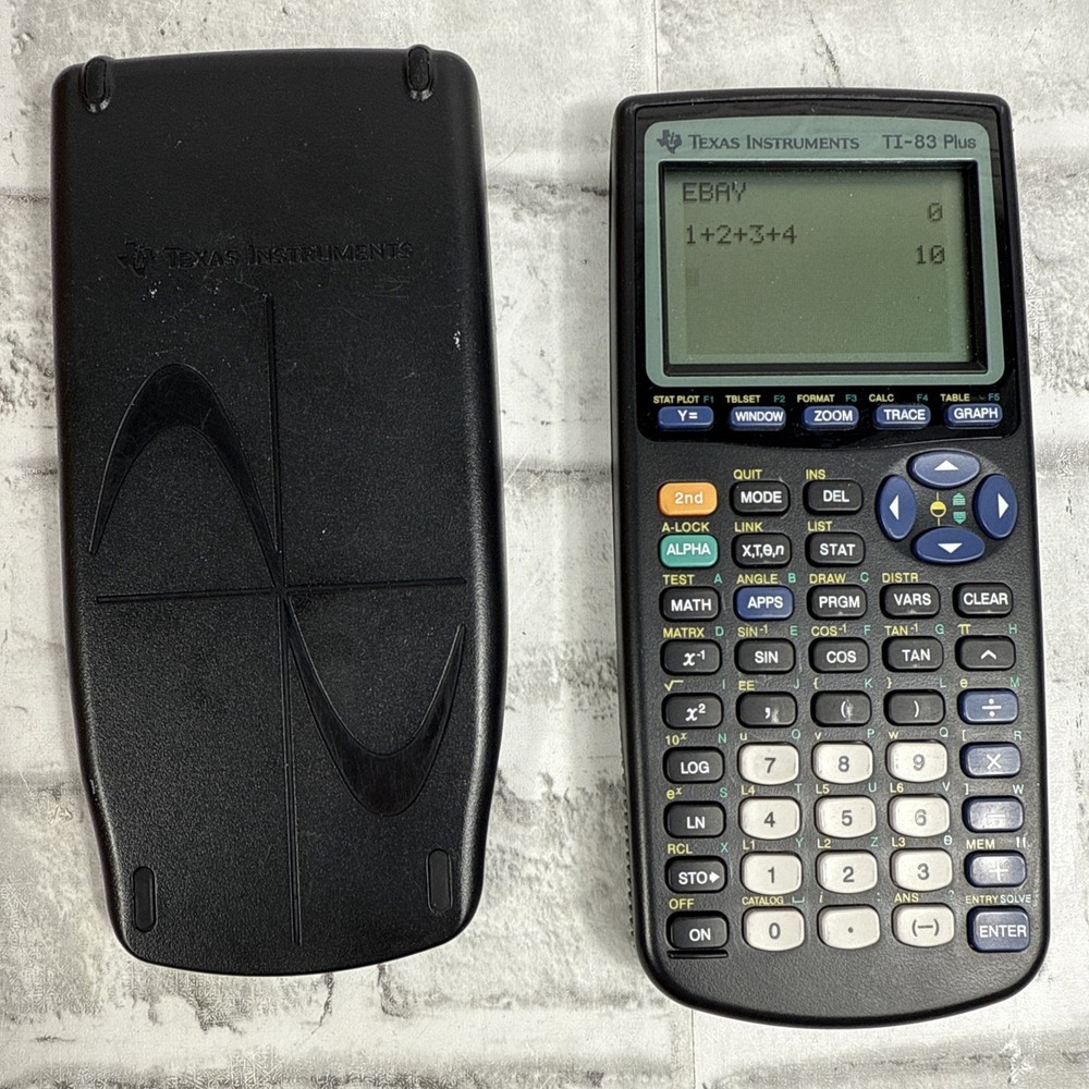 Texas Instruments TI-83 Plus Graphing Calculator Tested & Working with Cover